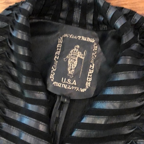 My Tribe Black Leather Vest - Picture 2 of 7